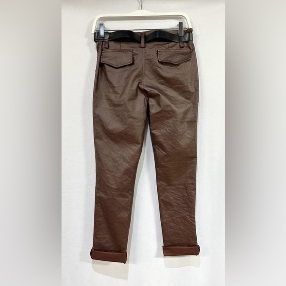 (8772) PU COATED ZIPPER POCKET DETAIL CRINKLE JOGGERS - Picture 2 of 6